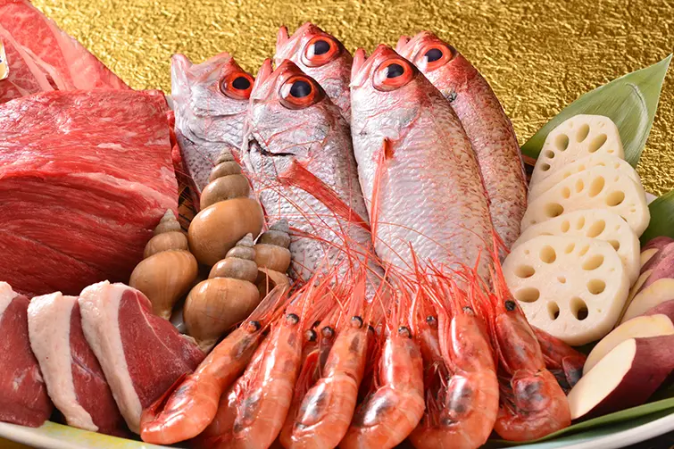 あなたはどっち?「日本海の旬の恵み+のどぐろ・治部煮付の 魚会席!」or「希少!能登牛の肉会席」 朝夕2食